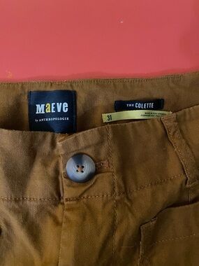 Maeve by Anthropologie The Colette Wide Leg Pants in Rust Brown